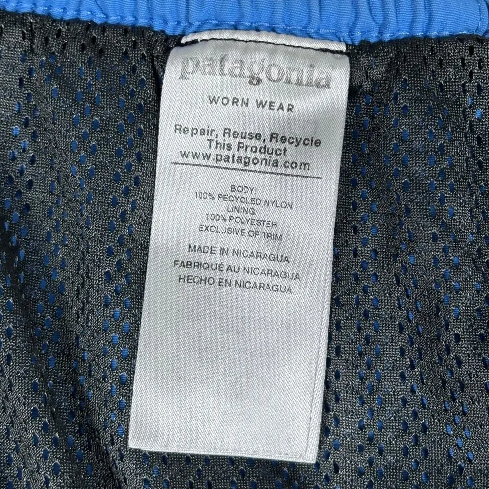 Men’s Patagonia Baggies 5” Swim Trunks Blue Mesh Lined Shorts Large